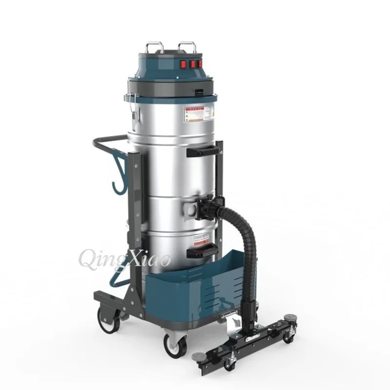 Wet Dry Industrial Vacuum Cleaner Single Phase Mobile Trolley Type Heavy Duty Dust Collector Hand Push Industrial Suction