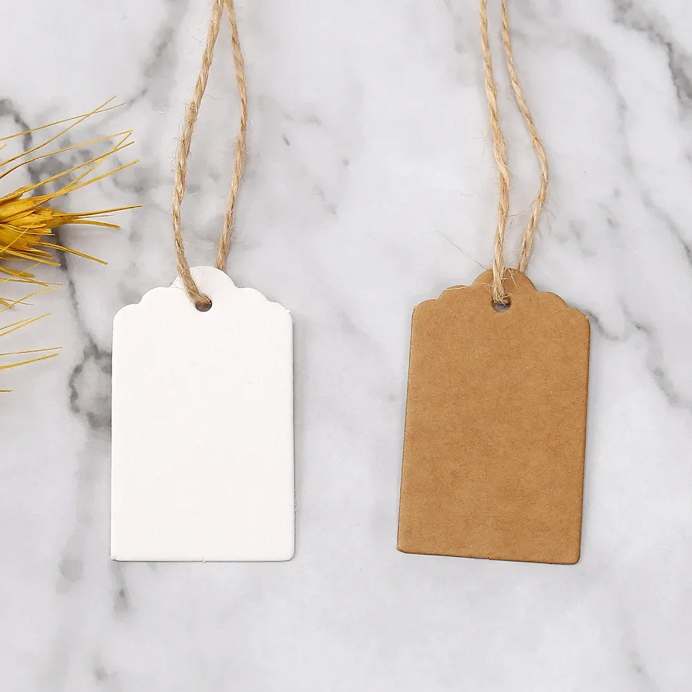 Kraft Paper Tags Card Gifts Bags Hang Labels Blank Gift Tags for Wedding Birthday Baby Shower Party Packaging Supplies 100pcs