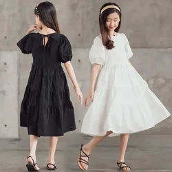 Summer Spring White Princess Short Sleeve Loose Dress for Girls Elegant Girl Dresses New Year Christmas 3 to 13 Year