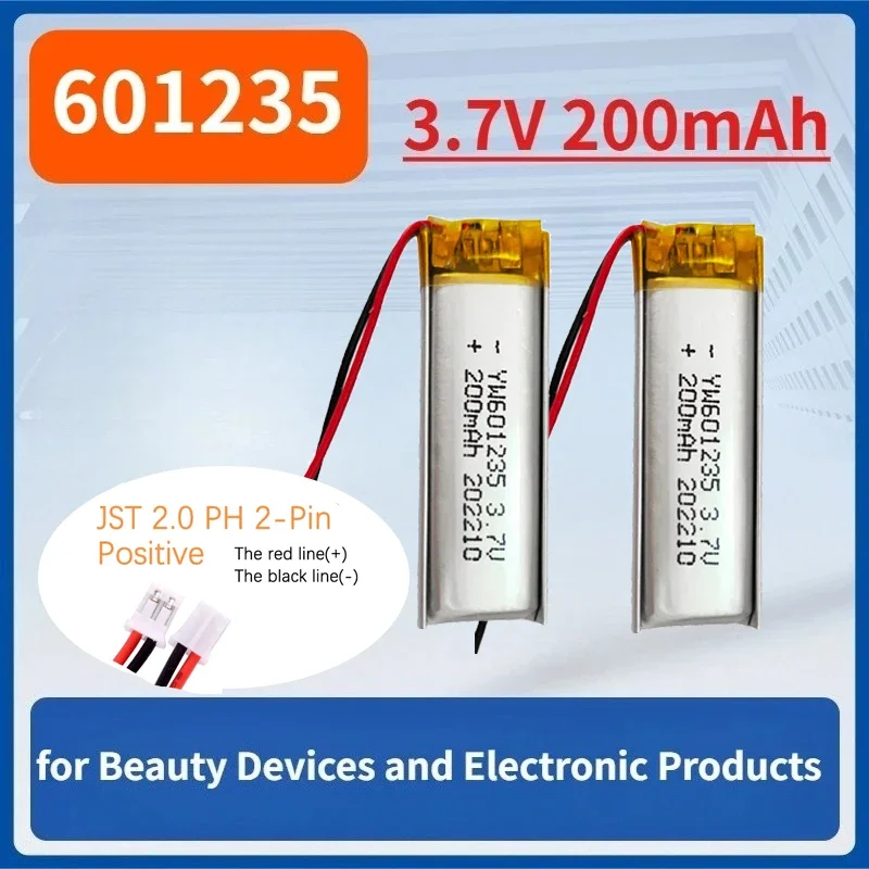 1-10PCS 200mAh 601235 Rechargeable Li-Polymer Battery For MP3 MP4 GPS Tracker Reading Pen Bluetooth Headset Speaker Lipo Cell