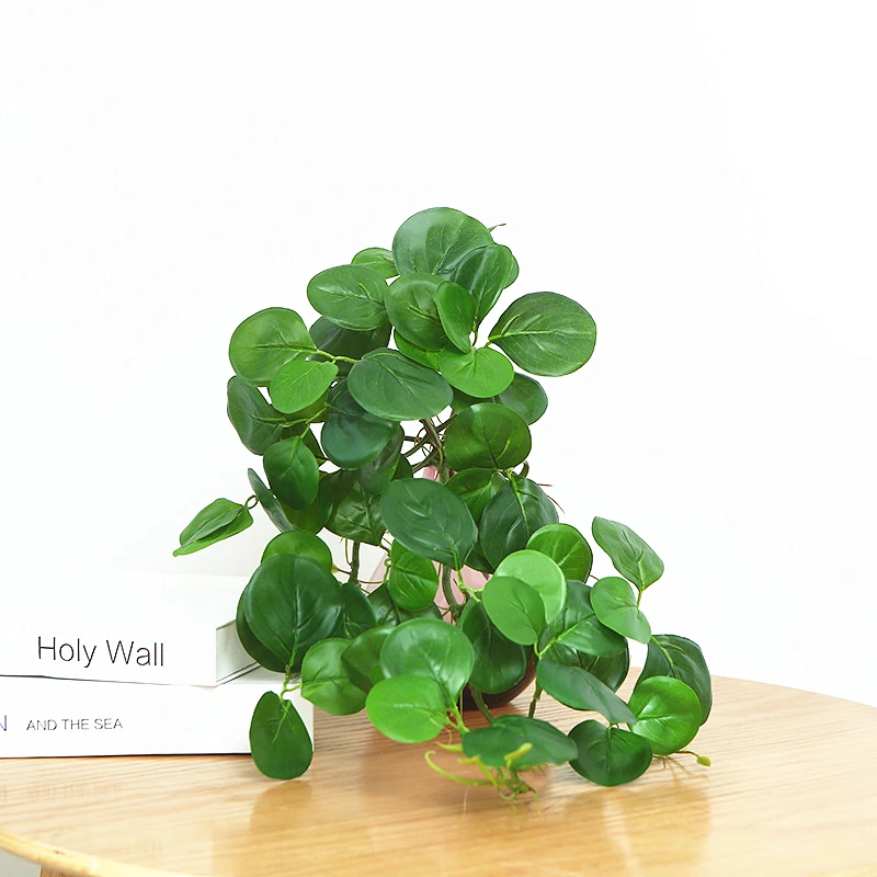 Grüne künstliche Pflanzen Simulation Wandbehang gefälschte Blatt Rattan echte Schildkröte Rattan Hochzeit Hotel Party Home Decor Accessori – Detail 8