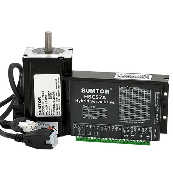 

Nema 23 Шаговый двигатель 76 мм Nema 23 Шаговый двигатель с замкнутым контуром и драйвер 57HS76ES-S+HSC57A