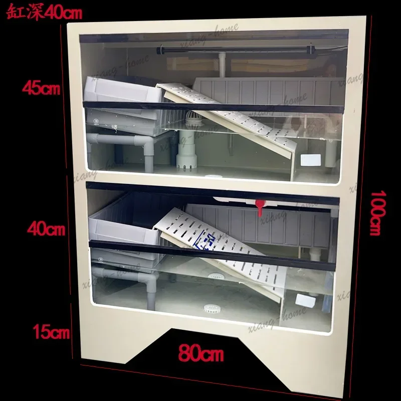 FG   large plastic light body high definition transparent glass deep water fish tank turtle breeding box