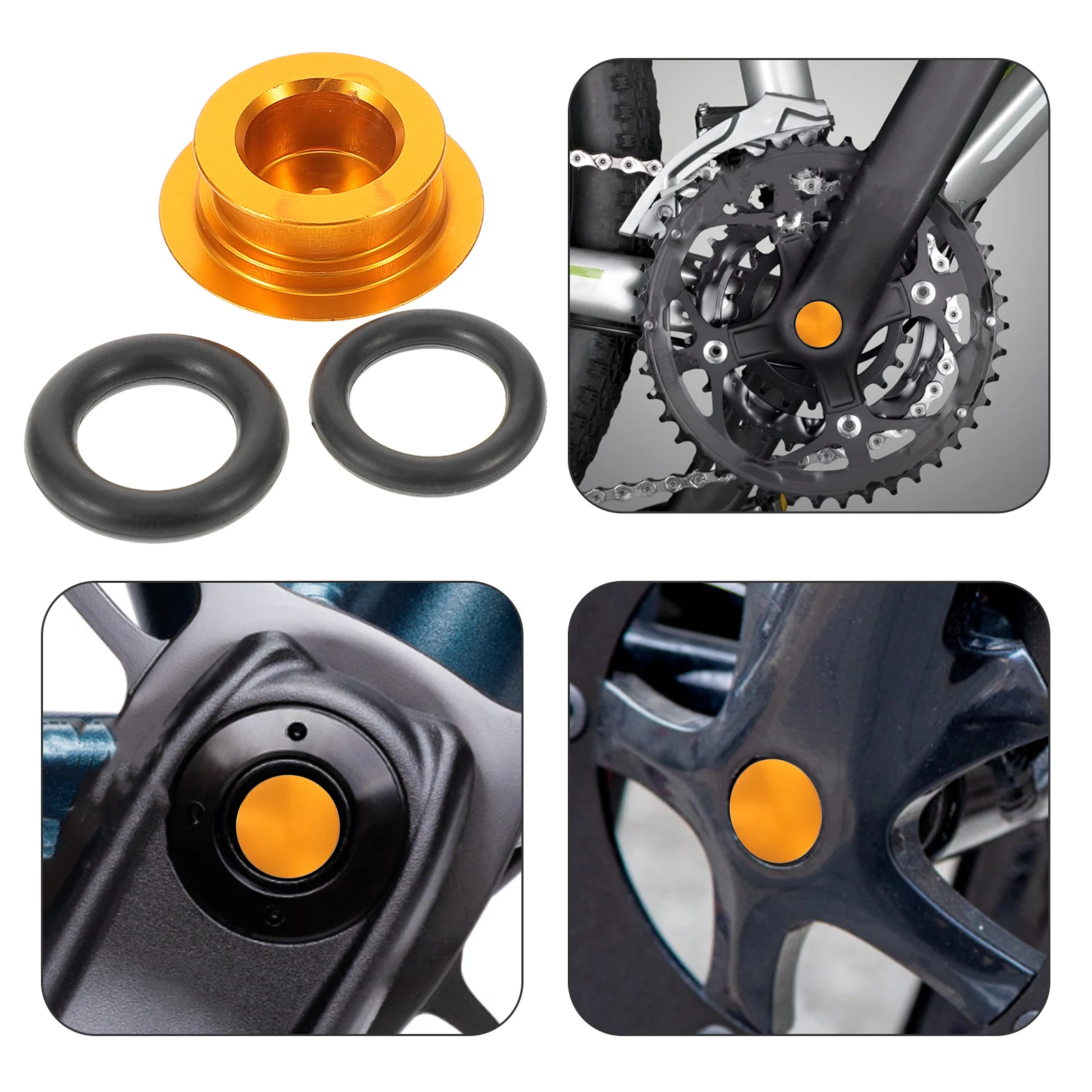 

1 set 1 Set Aluminum Alloy Crank Cover Dustproof Bike Crank Cap Lightweight Durable Easy Install Mountain Road Bike Accessories