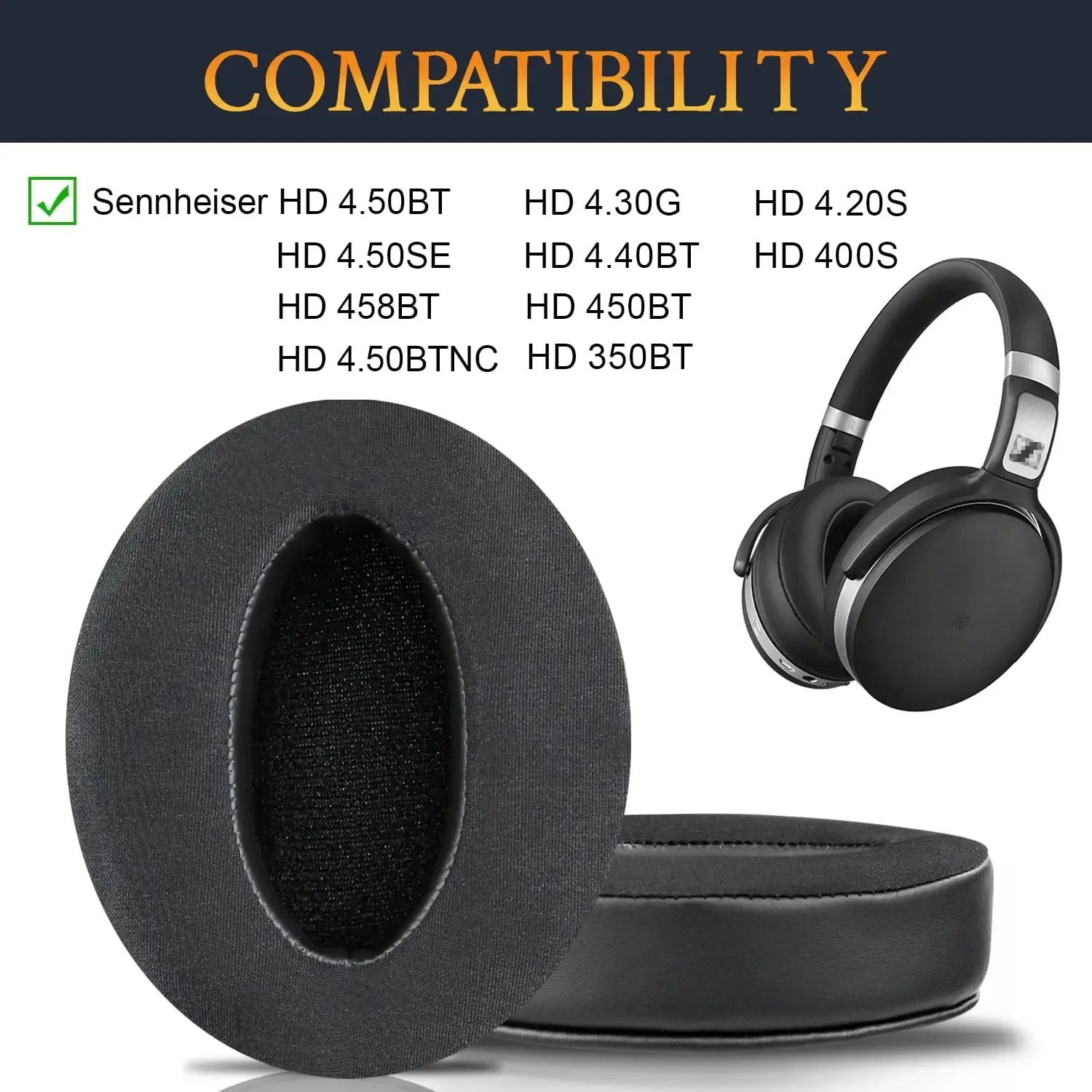 Cooling-Gel Ear Pads For Sennheiser HD4.50 HD4.50BT HD 4.50BTNC HD4.50SE HD4.40BT HD4.30G HD4.20S HD458BT HD450 HD 450BT HD400S