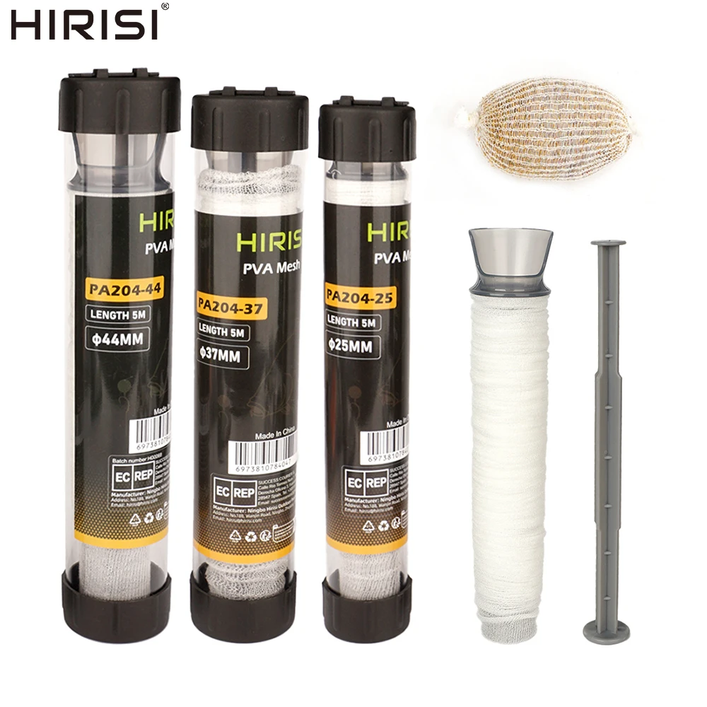 Hirisi 1 Stück 5M Karpfenangeln PVA Mesh In Tube für Angelköder Schnell auflösende Karpfenangeln Feeder Angelzubehör