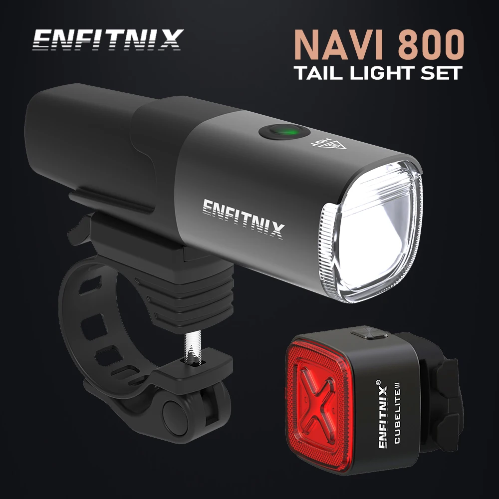 ENFITNIX Bicycle Light NAVI800 Smart Headlights USB Rechargeable Road Mountain Cycling Bike Bicycle Front Light Tail Light Value