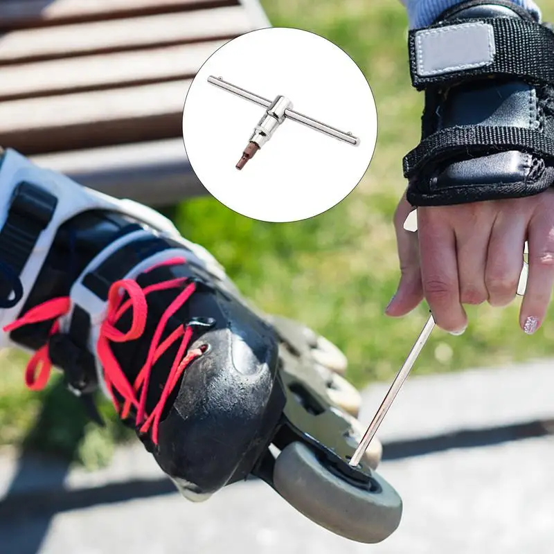 Outil de réparation de planche à roulettes en forme de T, patins à roulettes, poignée en forme de T, patins à roues alignées, degré d'usure