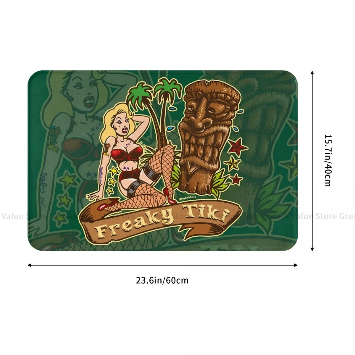 Pin Up Girl Bedroom Mat Freaky Tiki Doormat Living Room Carpet Outdoor Rug Home Decoration