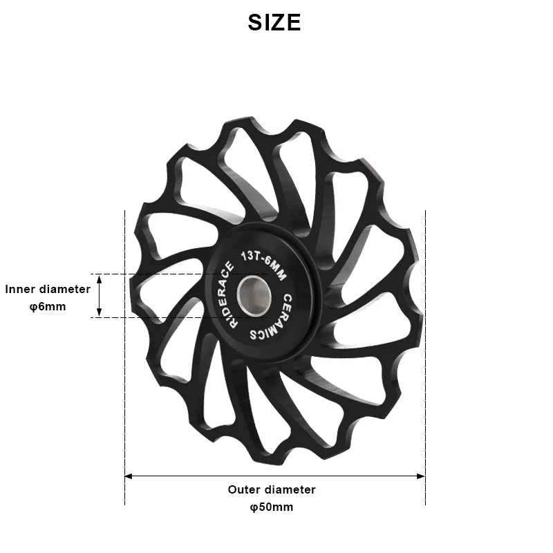 11T 13T Bike Ceramic Pulley Rear Derailleur Aluminum Alloy Bicycle Rear Derailleur Pulley Roller Idler Bearing Jockey Wheel Part