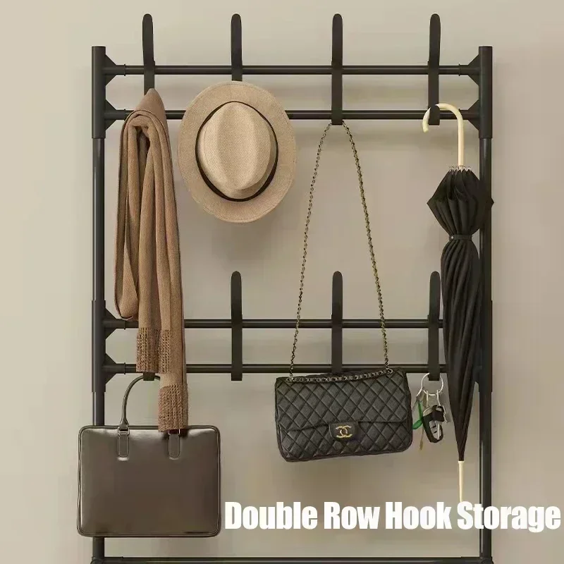 Floor Shoe and Hat Rack Load-bearing Organizer Clothes Hat Coats Shoes Combination Storage Shelf Living Room Bag Storage Rack