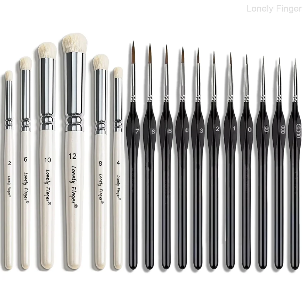 Drybrush Miniature Paint Brushes -1/3/6/11/17pcs Micro Detail Paint Brush Set, Small Fine Detail Brushes for Acrylics, Watercolo