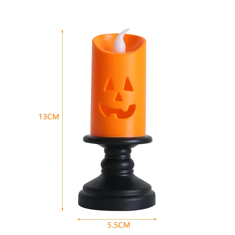 12 Stuks Halloween Happy Decoratie Verlichting Feest Rekwisieten Kaars Pompoen Kaars Kleurrijke Kamer Verlichting Led Kandelaars Ornamenten