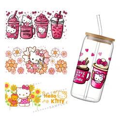 Sanrio Hello Kitty UV DTF Transfers Stickers Decals For 16oz Libbey Cold Cups Mugs Tumbler Waterproof DIY Craft