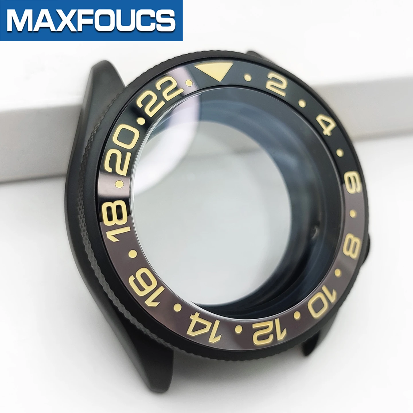Gerändeltes, mattschwarzes Uhrengehäuse für SKX SKX007 NH35 NH36 4R36 NH34 4-Uhr-Position MOD Stahl Uhrengehäuse Teile Saphirkronen Custom – Detail 14