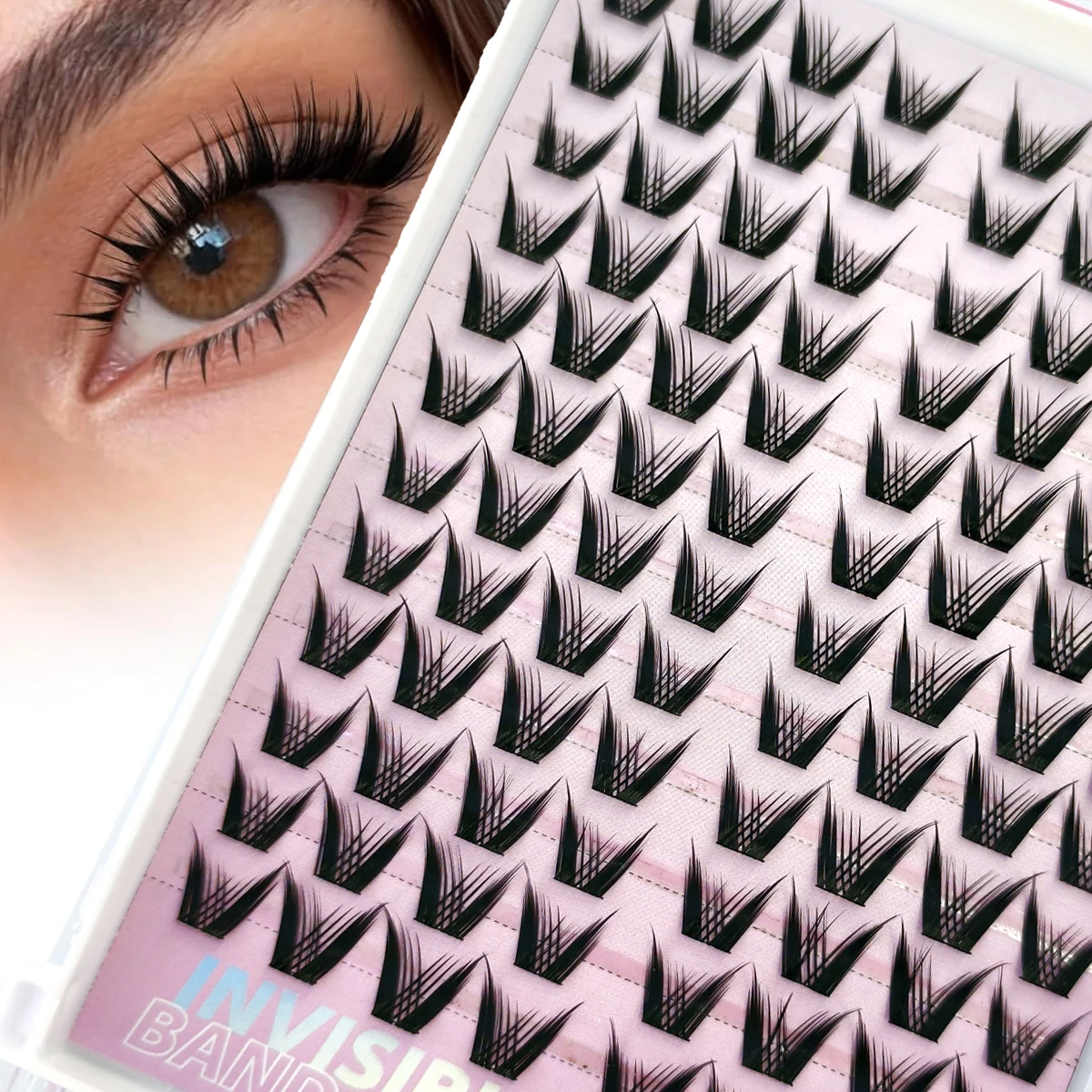 HBZGTLAD 12 Reihen DIY 72 Stück Manga-Wimpernbüschel, Wispy Wimpernbüschel für einen natürlichen Look, Spiky Cluster Wimpernverlängerungen, freundlich für Anfänger