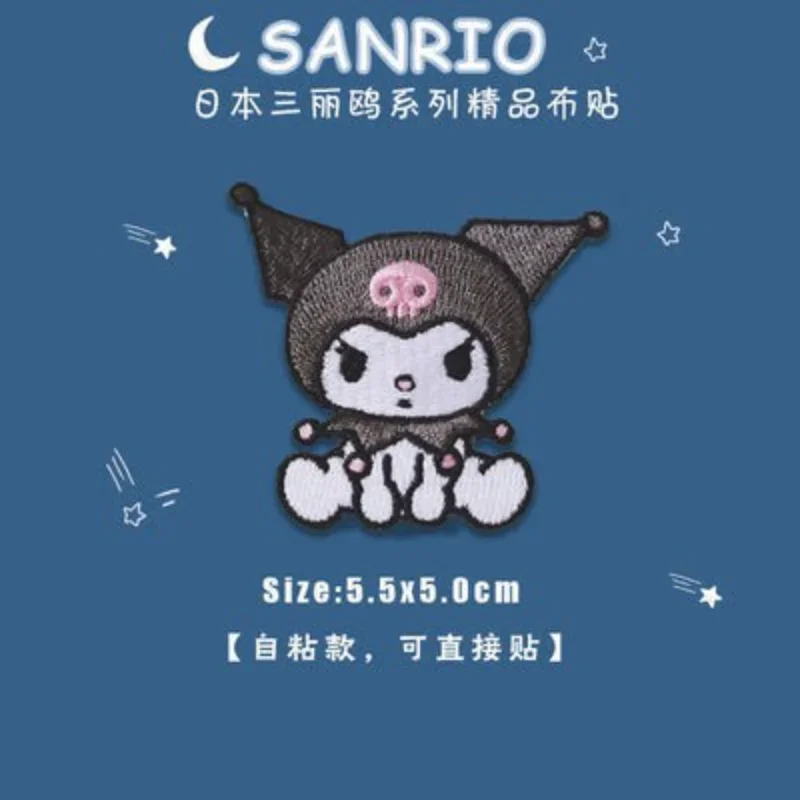 Sanrio Kuromi Cinnamoroll Anime Fusible Patches On Clothes Embroidery Patch Garment Hoodies Pants Accessories Kawaii Gift Pat