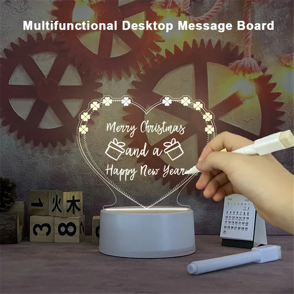 Note Board Creative Led Night Light USB Message Board Holiday Light with Pen Gift for Children Girlfriend Decoration Night Lamp