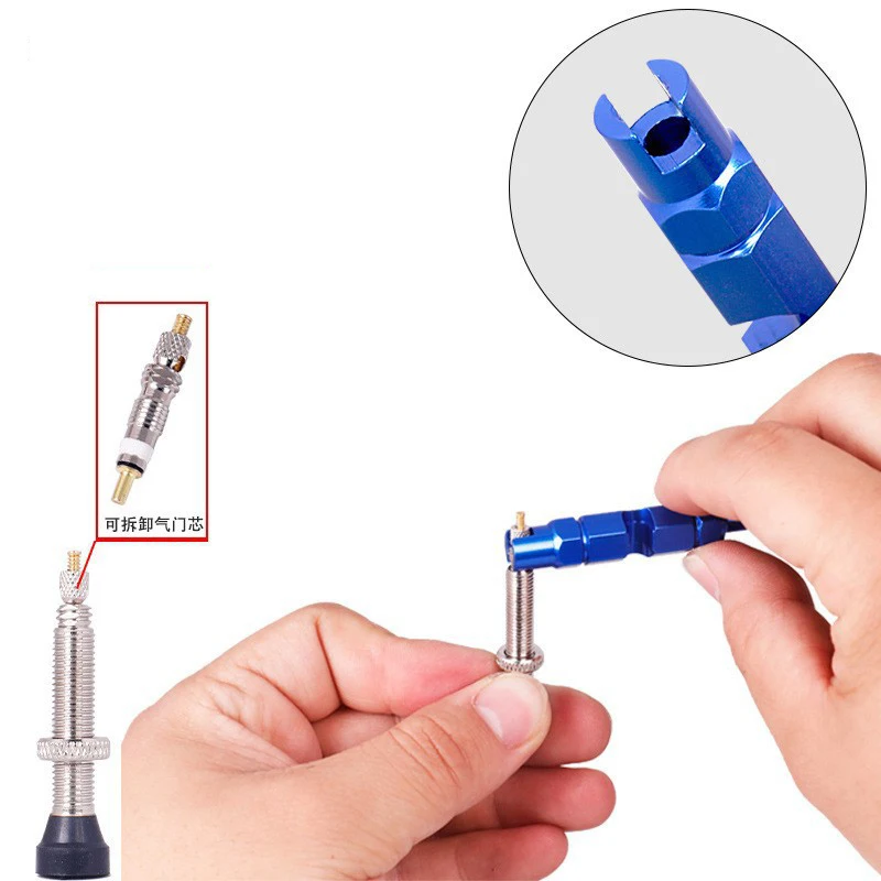 Air Valve Wrench Aluminum Alloy Bike Valve Core Remover Portable Tire Nozzle Removal Spanner Multi-function Valve Core Tool