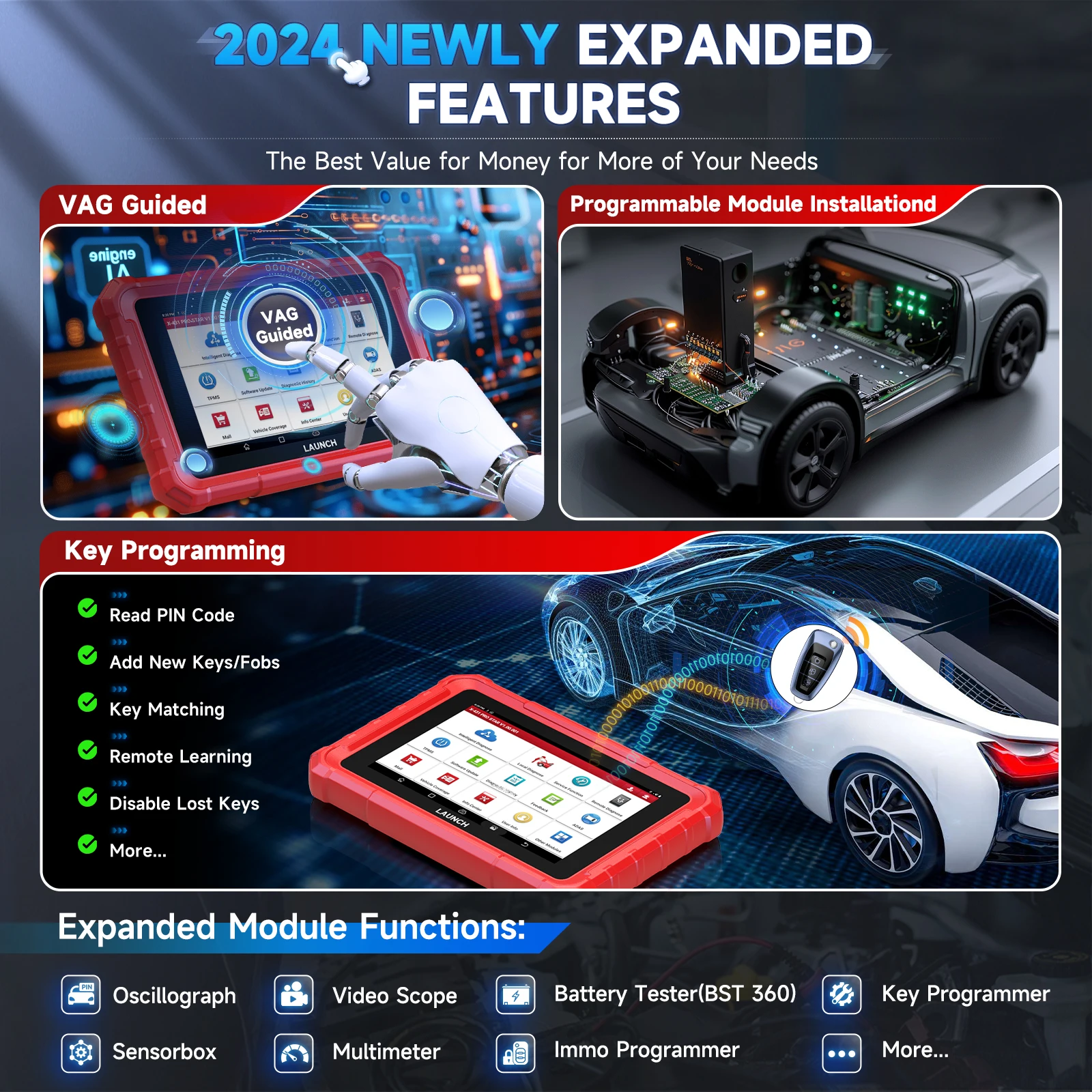 100% الأصلي إطلاق X-431 برو ستار السيارات نظام كامل قارئ رمز أداة مسح ضوئي ثنائي الاتجاه 37 + خدمات ECU أداة الترميز #6