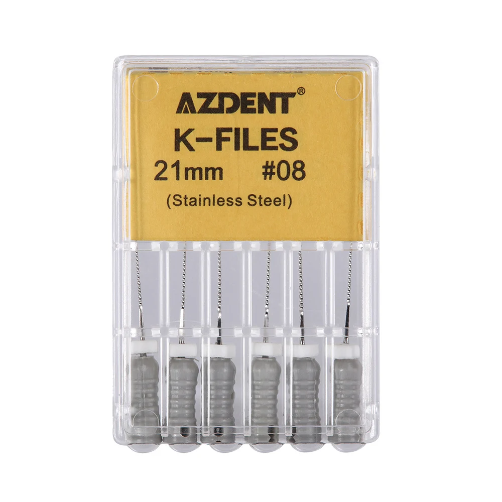 6 Stück/Box AZDENT Dental Endo K-Feilen Handgebrauch Wurzelkanalfeilen Edelstahl 21/25/31mm 06 # -40 # Zahnärztliches Instrument – Detail 4