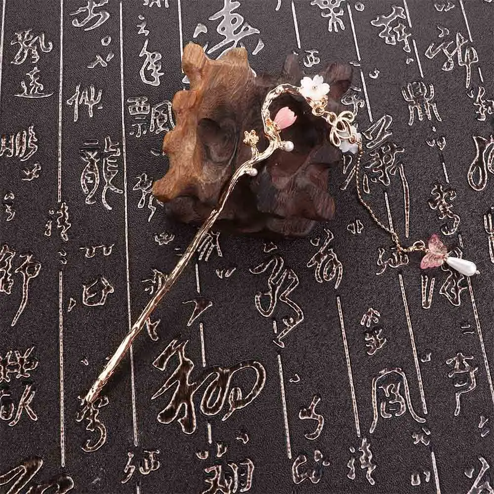 

Элегантный головной убор, свадебный цветок, подвеска, кисточка, жемчуг, корейские заколки для волос Hanfu, женские палочки для волос, заколка для волос, китайская вилка для волос