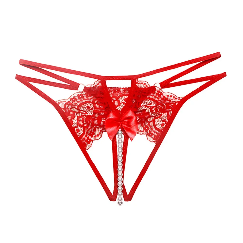 

For Home Use Open Crotch Lingerie Sexy Thong Underwear Romantic Lingerie Hollow Bow Lingerie For Women Brand New Condition