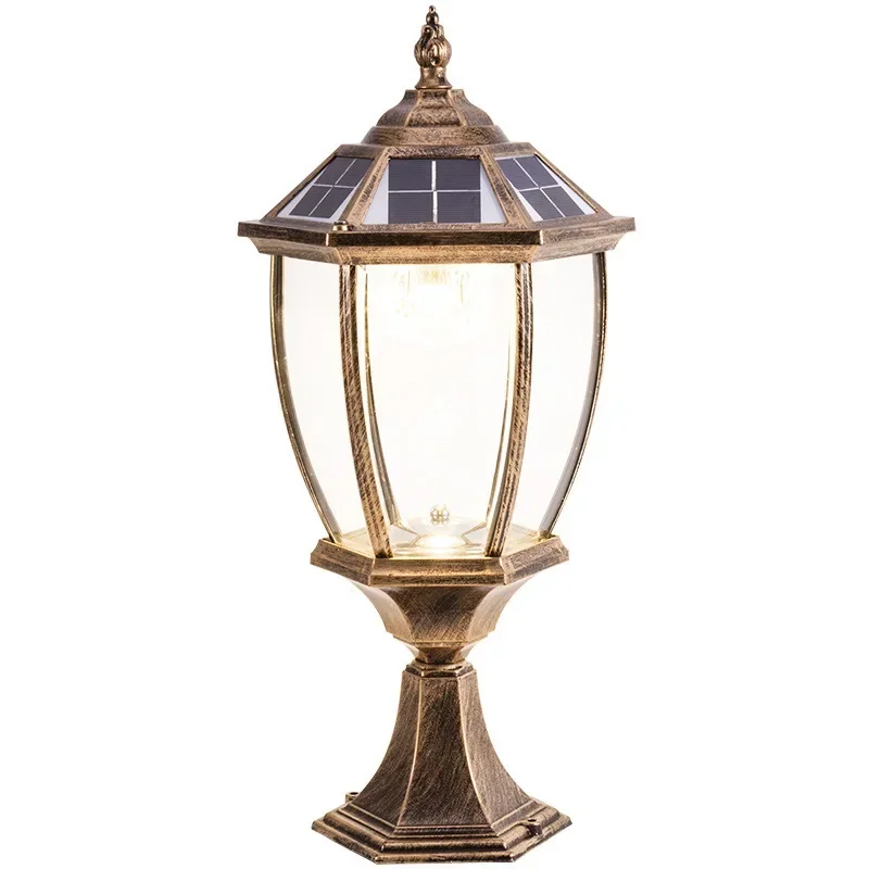 

Solar Kolom Koplamp LED Buitenverlichting Hek Poort 8' Pijler Tuin Chinese Stijl Decor Wandlamp Waterdicht Binnenplaats Licht
