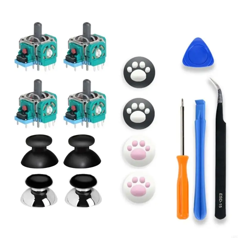 12PC For Controller 3D Analog Joystick Thumb Sticks Adjustable Resistor Replacement Repair Parts with Repair Screwdriver Kit