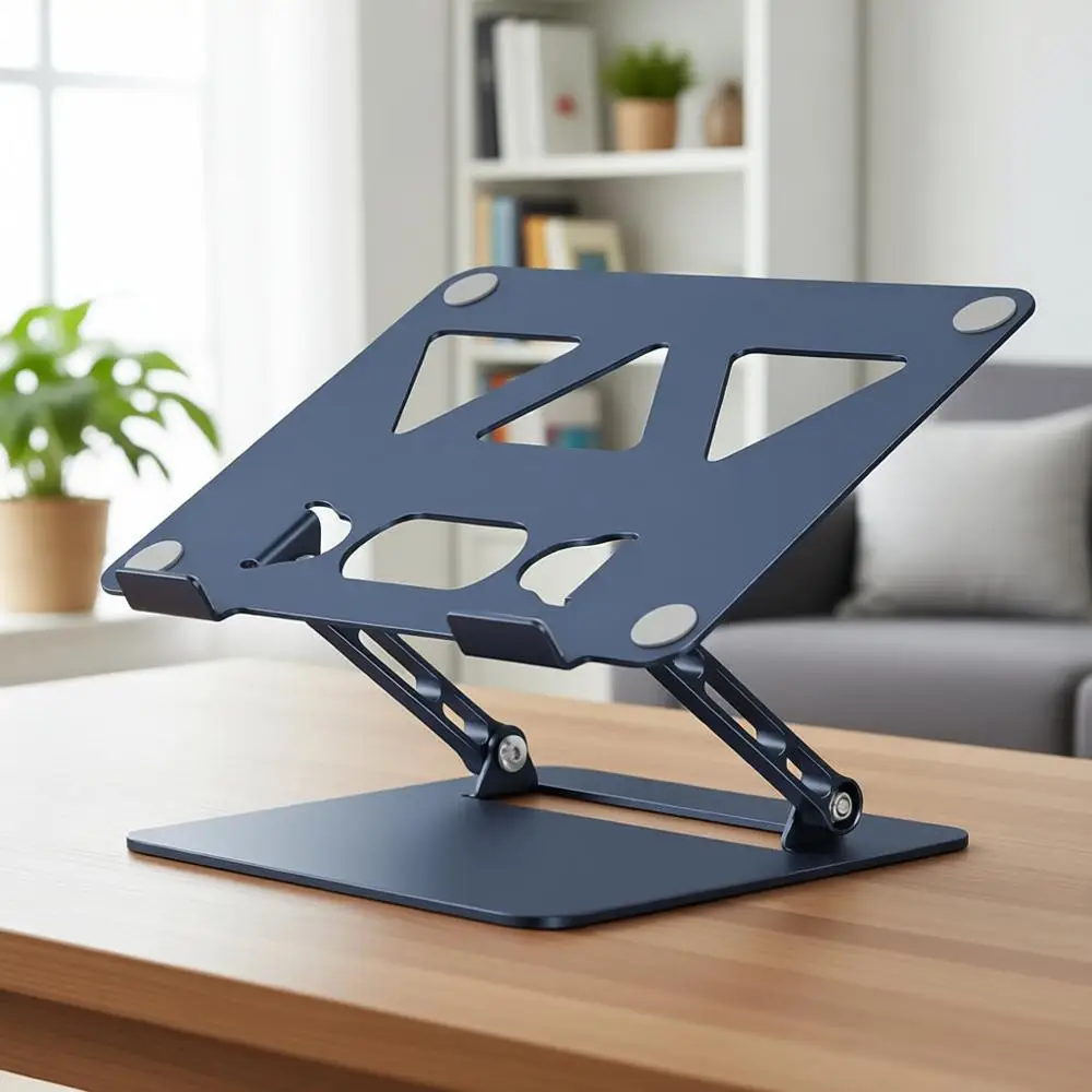 

Adjustable Portable Laptop Stand Desk, Foldable Holder for 10-15.6 Notebooks, Navy Blue