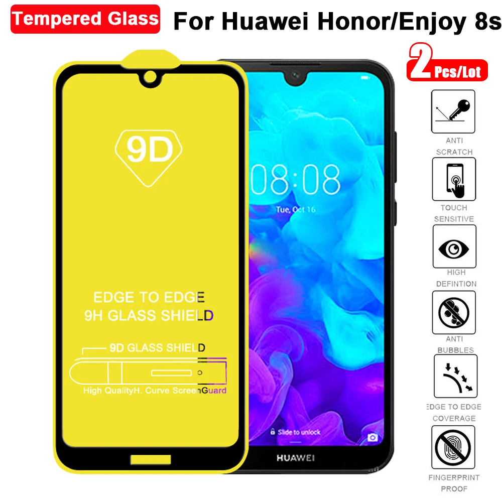 2Pcs For Huawei honor 8s screen protector 9D Full Cover Tempered Glass For hauwei enjoy 8s Protective Glass Film Explosion-proof