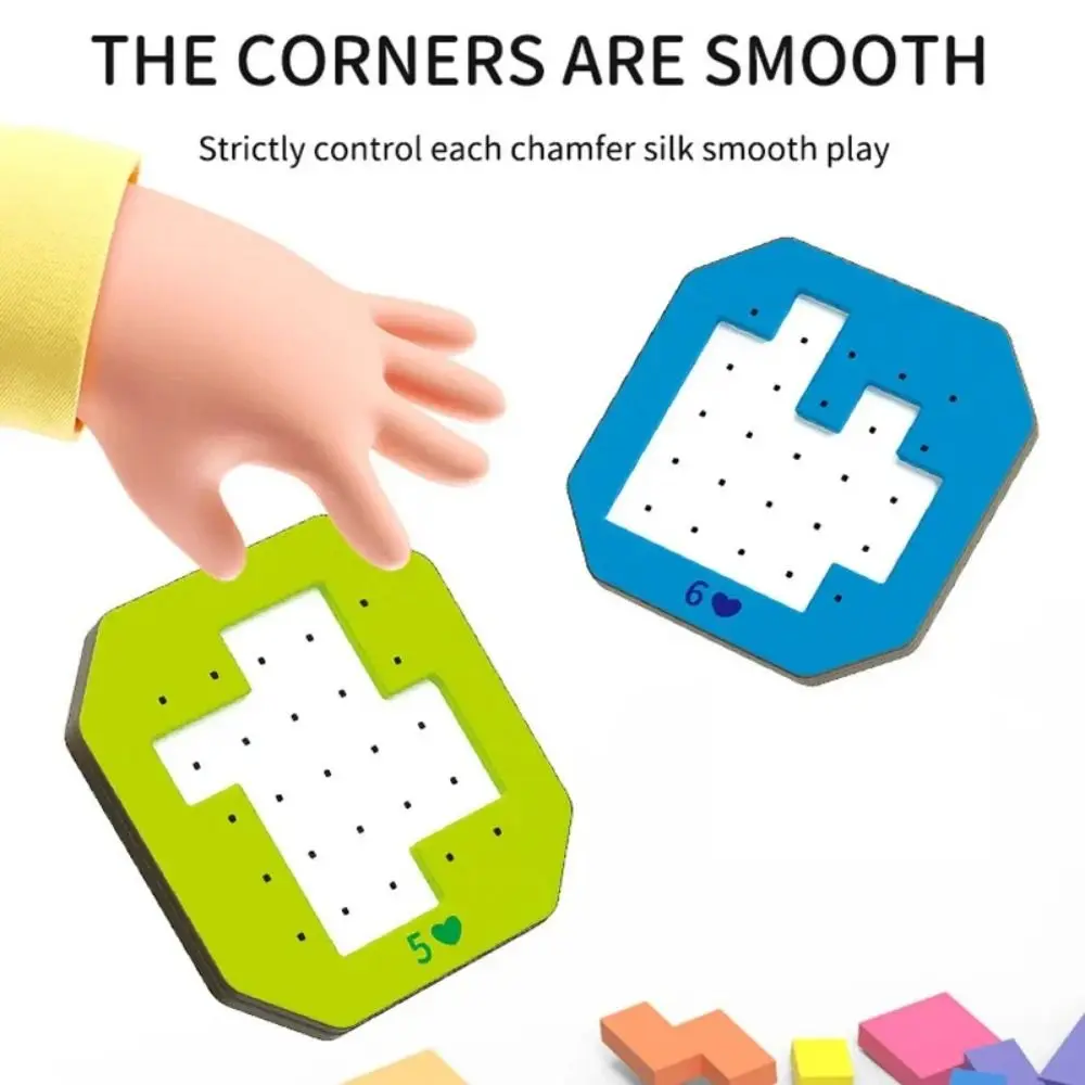 Logisch Denkspel Tangram Legpuzzel Houten Tweepersoons Quick-fix Tangram Legpuzzelspel Montessori Interactief