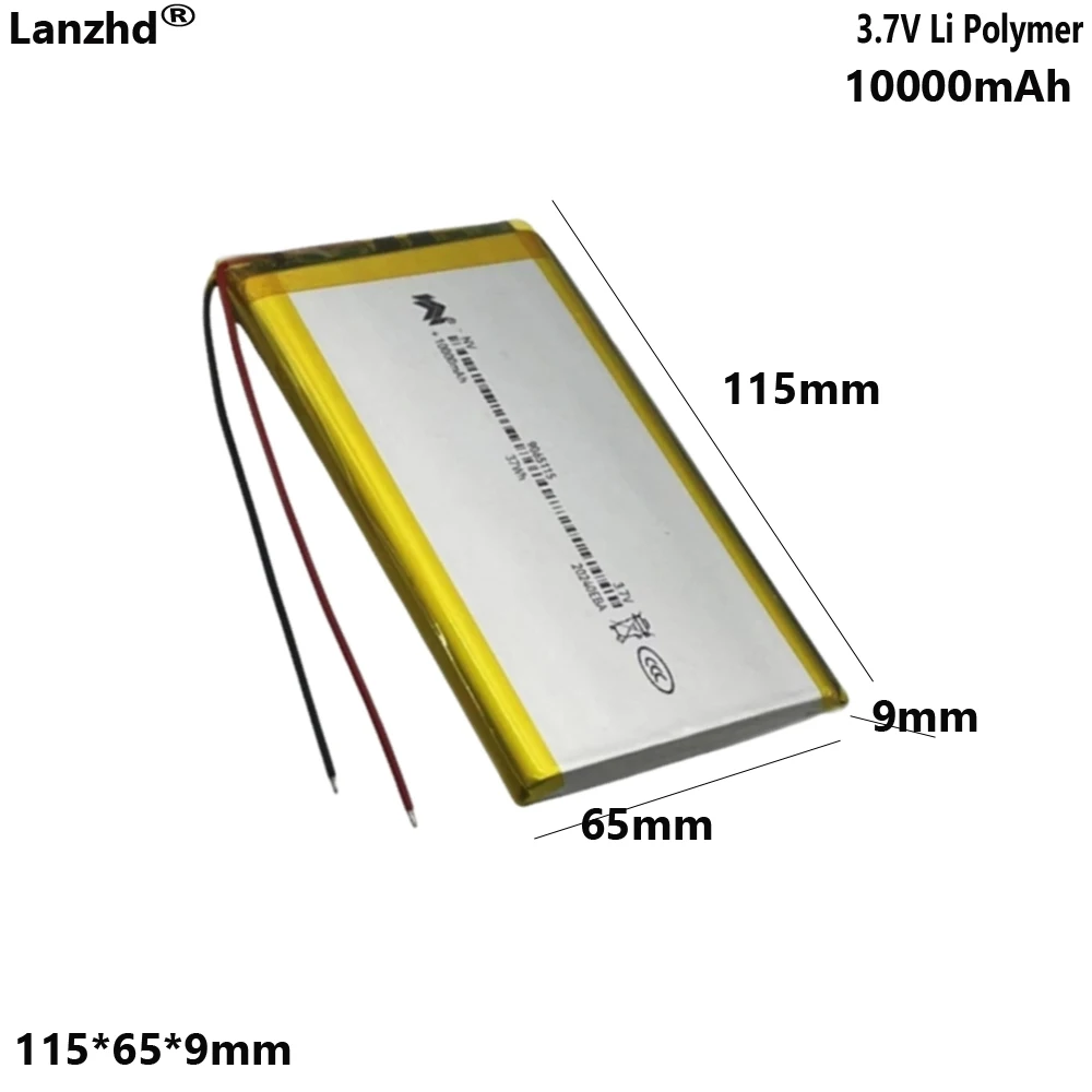 3.7V Li Polymer 10000mAh 9065115 Use for Portable Power Bank Mobile Power Supply Speaker Batteries 9065113