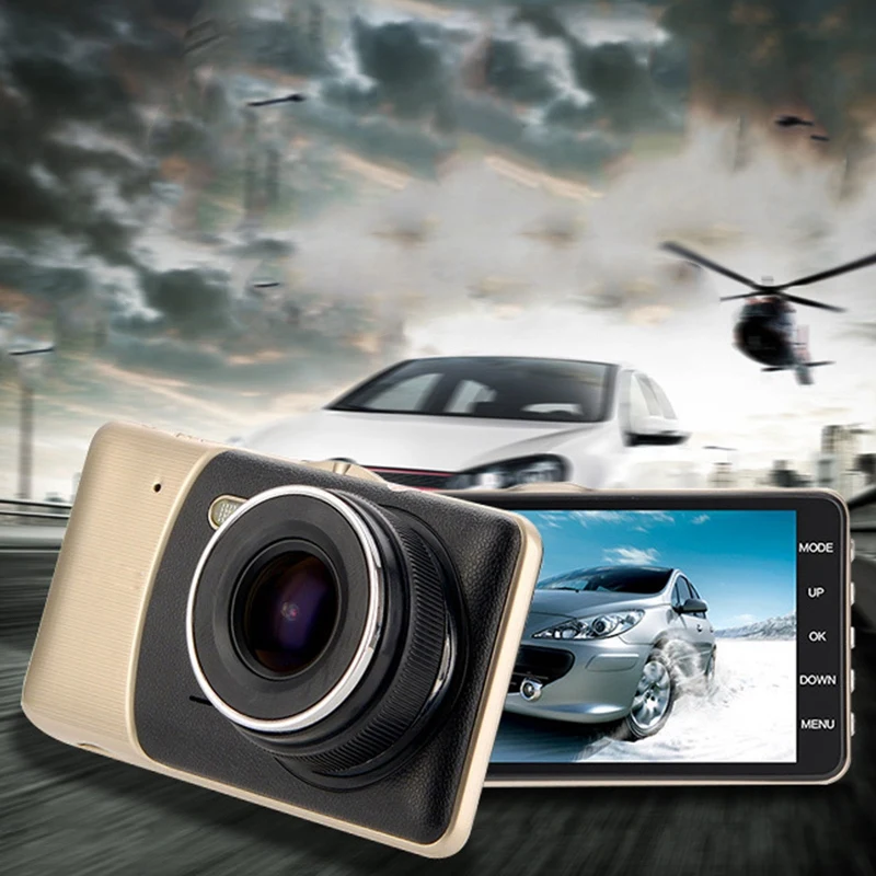 4 Inch Lcd IPS Dual Lens Car Dash Cam FHD 1080P Dashboard Camera 170°Driving DVR