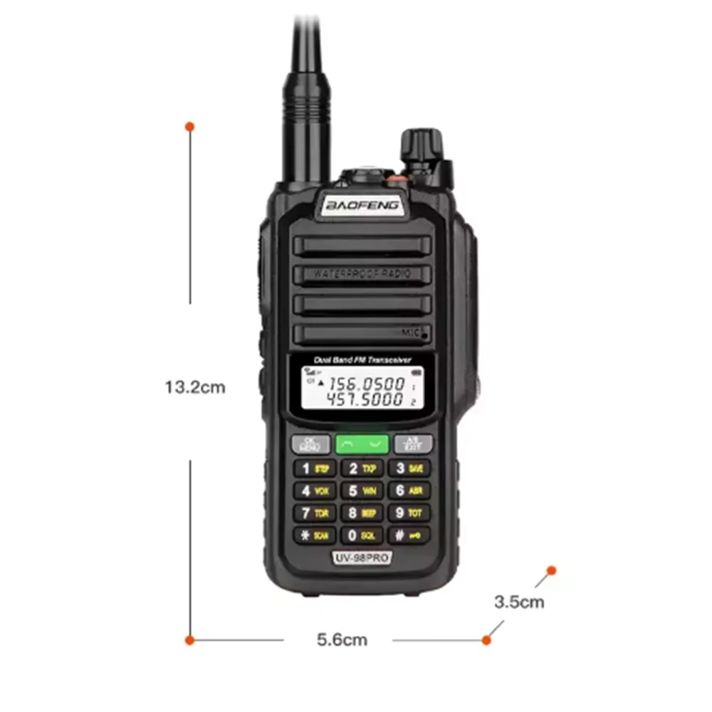 Baofeng UV-98 PRO talkie-walkie longue portée 10W haute puissance IP68 étanche Radio bidirectionnelle double bande FM Radios de chasse portables