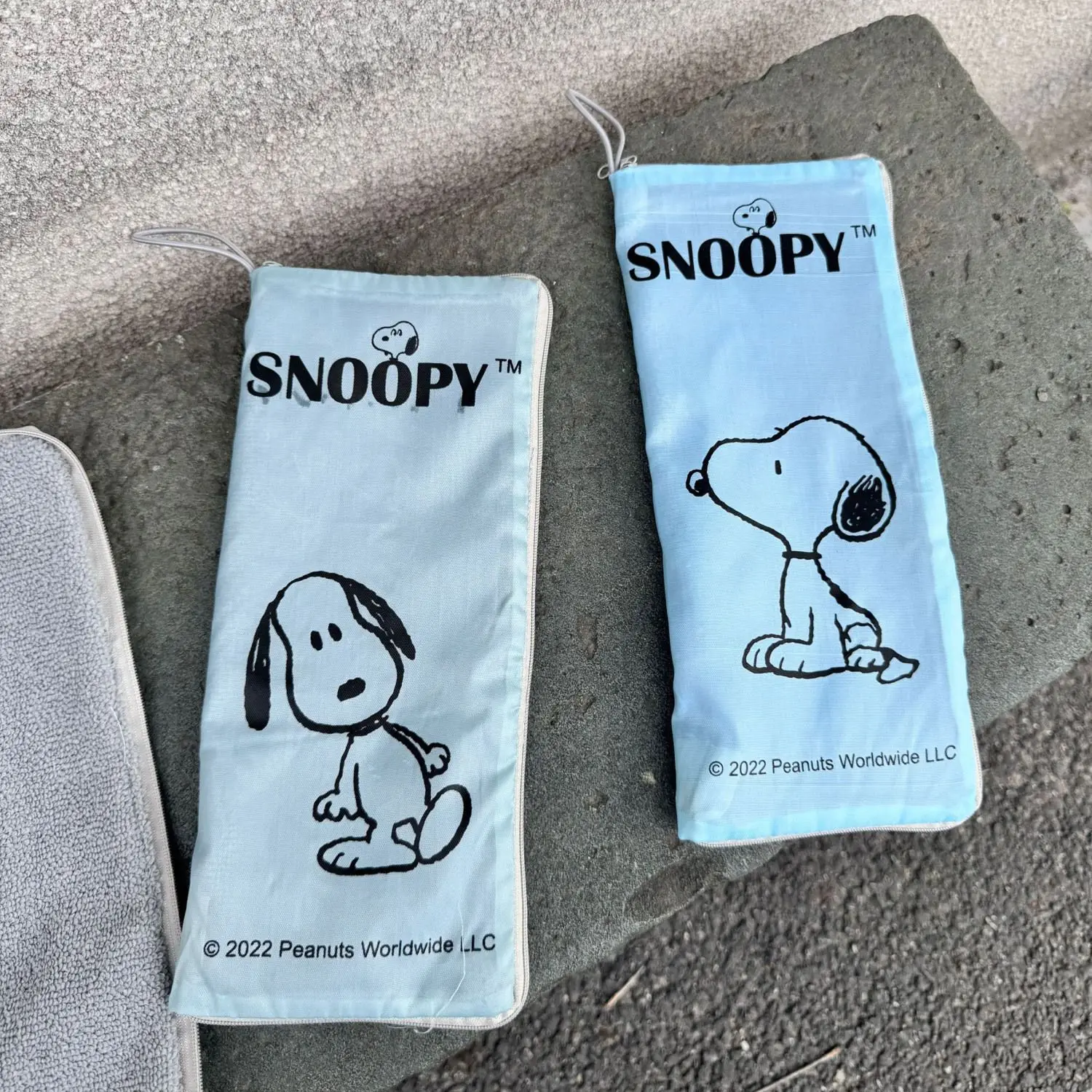 스누피 우산 가방 접는 우산 세트 귀여운 휴대용 스토리지 만화 휴대용 우산 가방 스토리지 레인 기어 워터 컵 세트