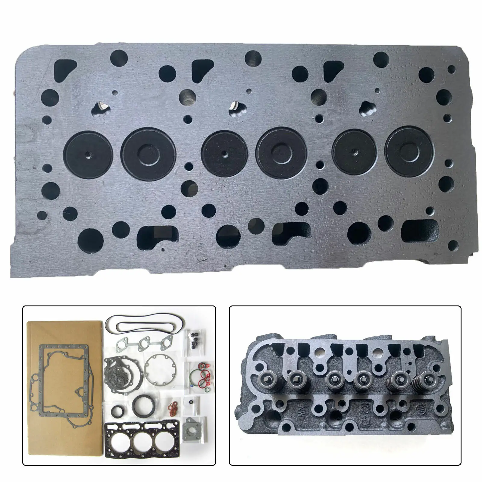 Cylinder Head Assy Complete Cylinder Head With Valves Spring Full Gasket Kit For Hitachi Mini Excavator EX15-2 \Kubota Excavator