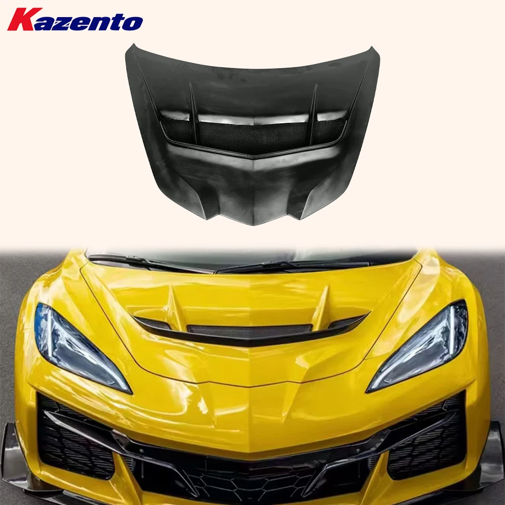 

For Chevrolet Corvette C8 2020-2024 Partial Carbon ZR2 Style Front Vented Hood( Ocean freight is favorable, welcome to inqury)