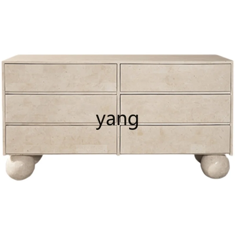 

LTT wabi sandy wind minimalist solid wood dining side cabinet light luxury modern simple locker drawer storage cabinet