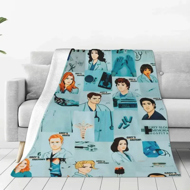 

Grey's Anatomy Tv Show Cartoon Blanket Velvet Printed Breathable Lightweight Throw Blankets for Sofa Couch Bedspread