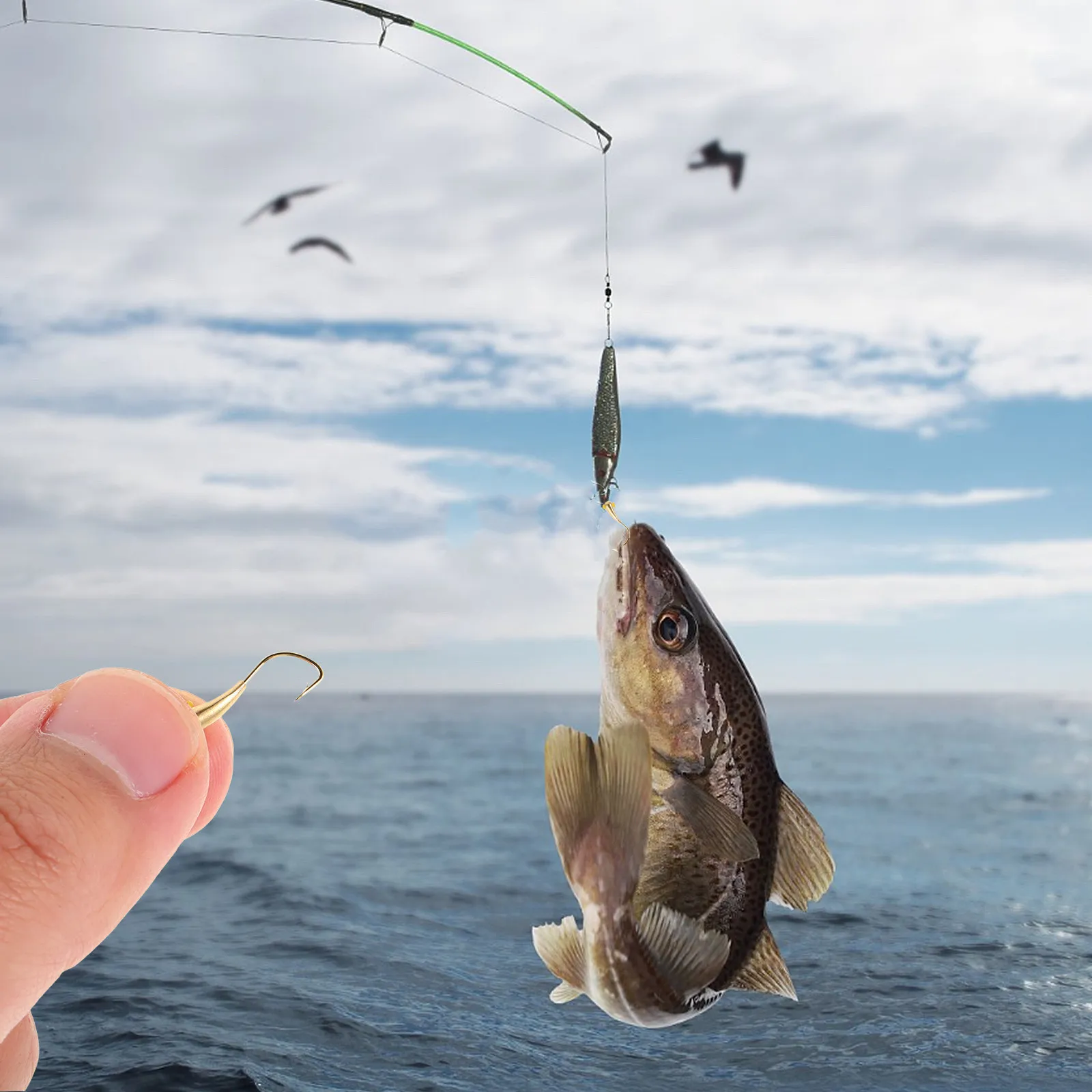 

Набор из 3 рыболовных крючков Chaotian: универсальные крючки с длинным цевьем для ловли сома, морской форели, щуки