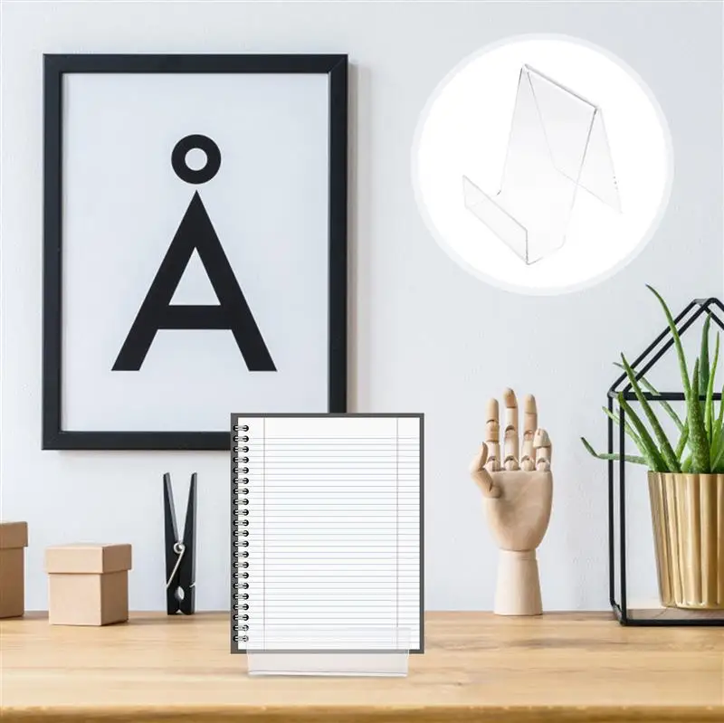 2pcs Book Display Stand Desktop Book Holder Transparent Acrylic Book Shelf Vertical Book Textbook Display Stand