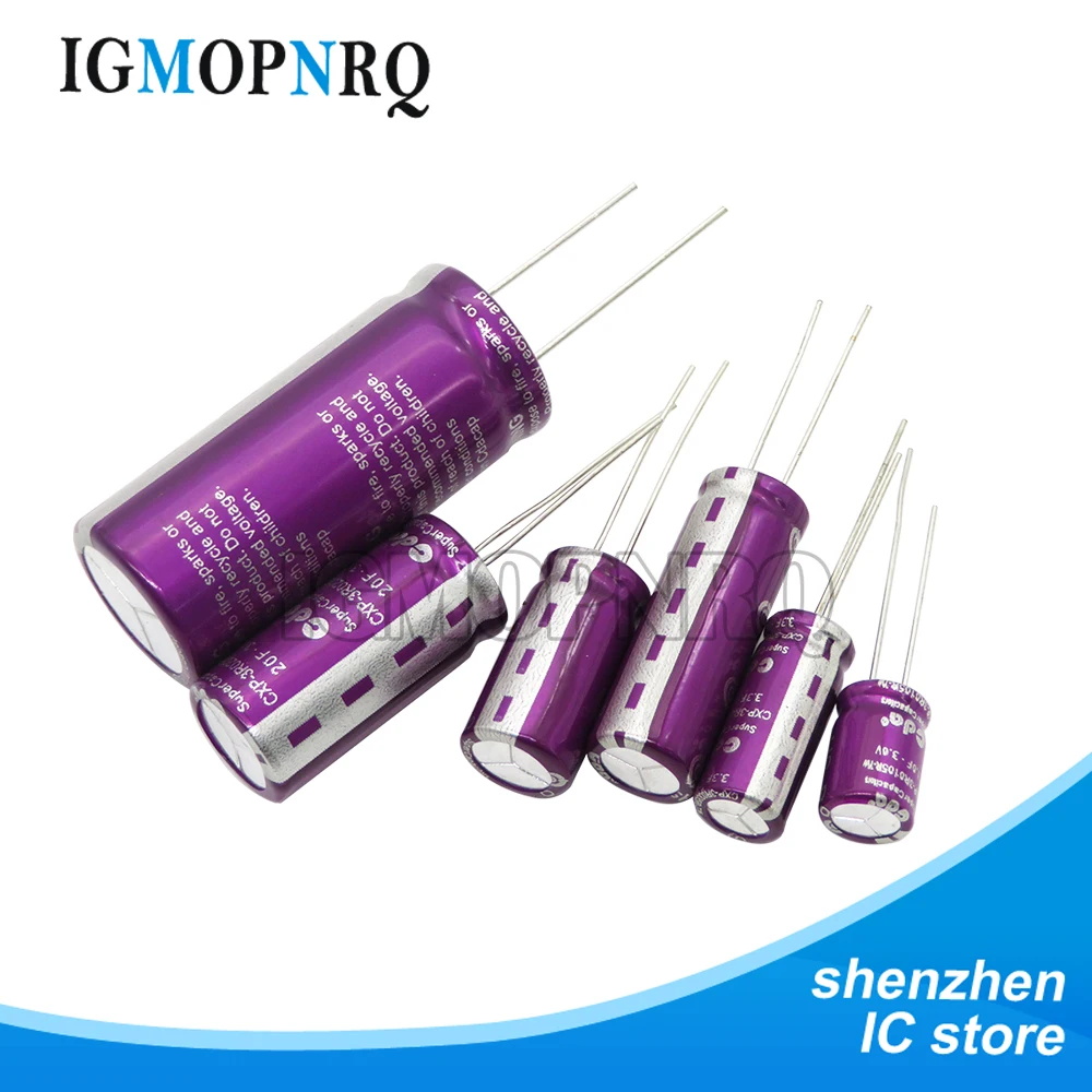 1PCS 3.0V Super capacitor 1.0F 2.0F 3.3F 5.0F 7.0F 10F 15F 20F 25F 30F 50F 60F 100F 120F Farad capacitor