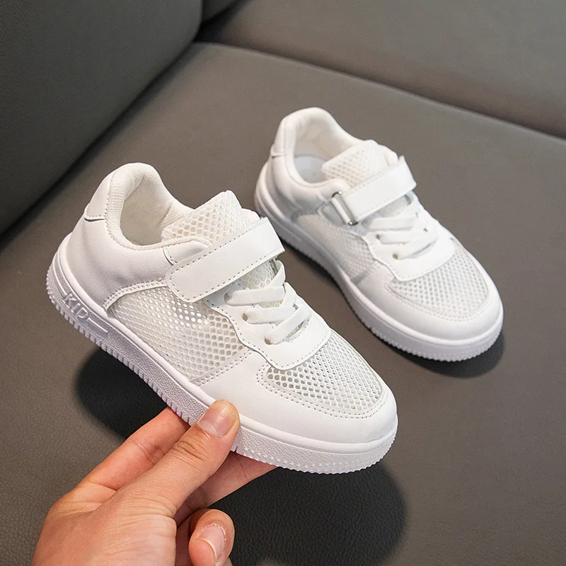 Zapatillas Kid Shoe Kid Casual Shoes 2023 Spring Mesh Leather Upper Kid Sports Shoes Soft Soled Boys/Girls Shoes Kid Canvas Shoe