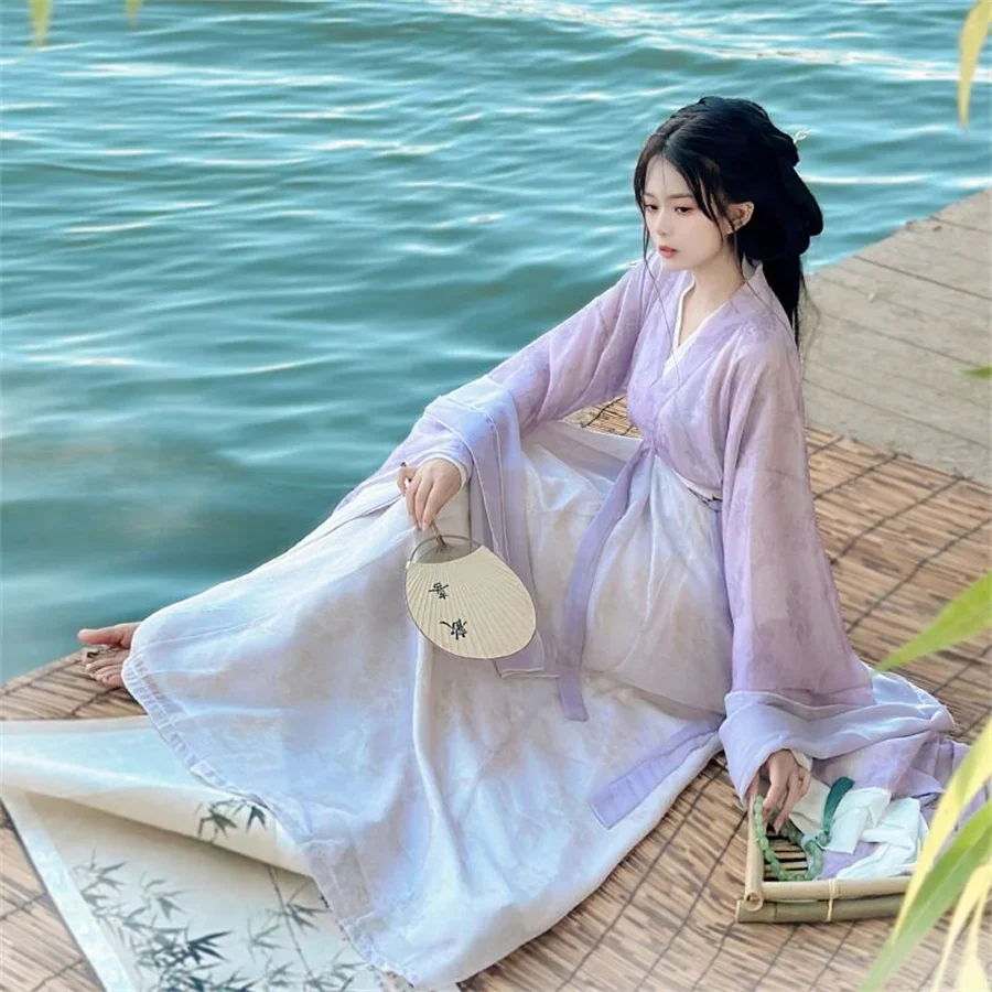 Hanfu Dress Women Ancient Chinese Traditional Hanfu Set Female Fairy Cosplay Costume Outfit Daily Hanfu Folk Dance Dress