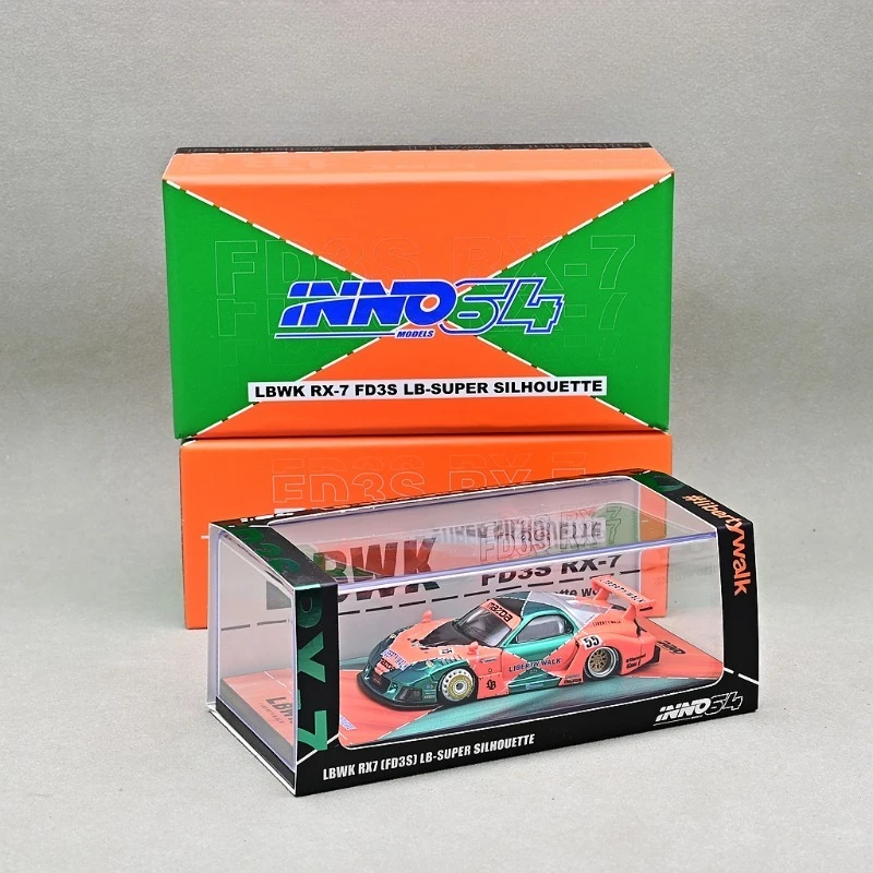Inno 1/64 lbwk RX-7 fd3s malásia fada liga veículo de motor brinquedo fundição modelo de metal coleção presentes de natal do menino