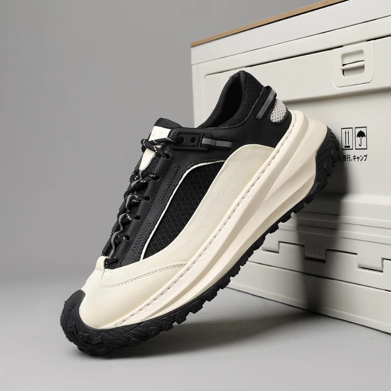 

New trendy men's dad shoes summer low cut color blocked breathable casual thick soled shoes 250241