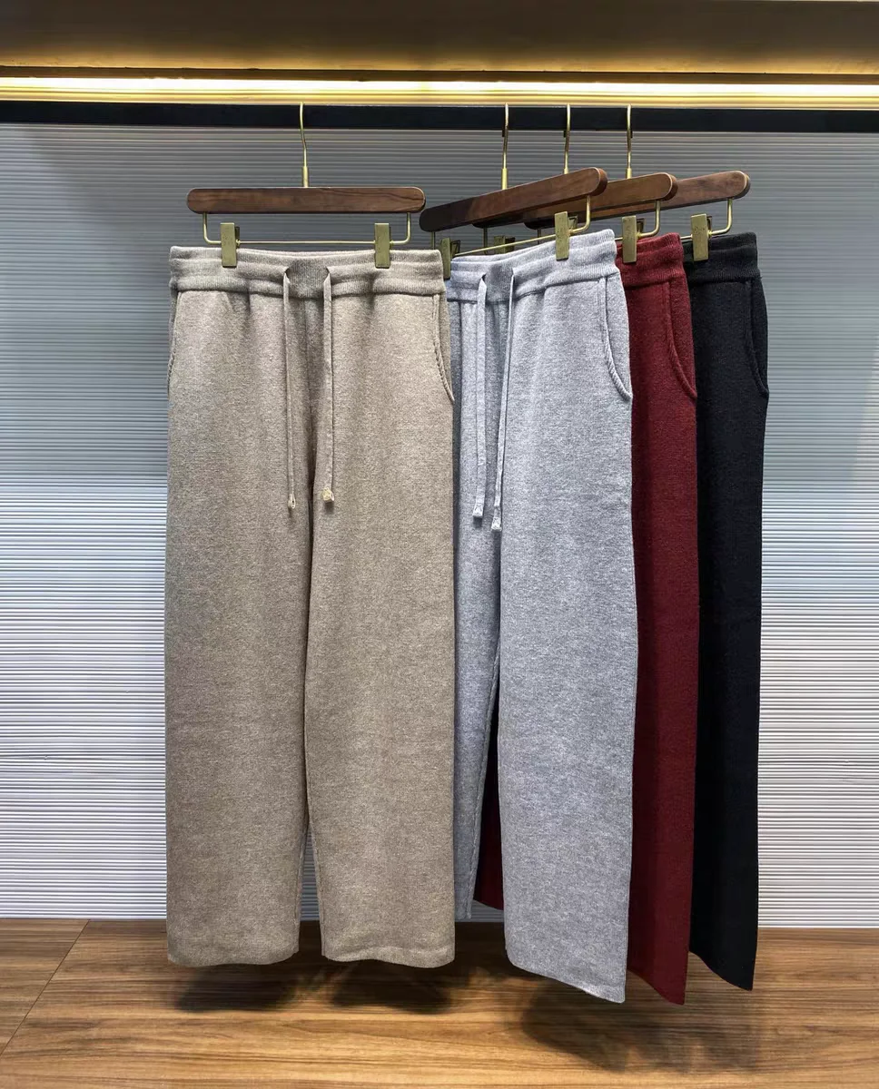 

Повседневные прямые трикотажные брюки с эластичной резинкой на талии, вельветовая осенне-зимняя модная мужская одежда, камуфляжная шерстяная одежда для отдыха, бр...