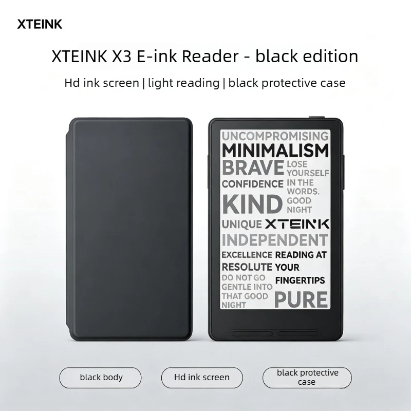 XTEINK X3 E-ink Reader Global Version with Magnetic Protective Case Black Set Multi Language Portable No Region Lock E-Book Gift