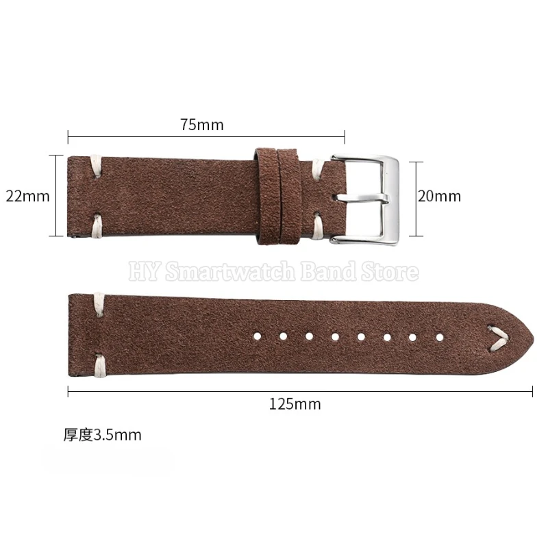 Замшевый кожаный ремешок для Seiko для Casio для Tudor, быстросъемный браслет для Rolex для Omega, браслет из воловьей кожи 18 мм, 20 мм, 22 мм